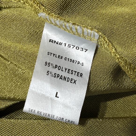 12th Tribe Women's Green Pleated Wide Leg Palazzo Pants Size Large Pull-On - Picture 4 of 5